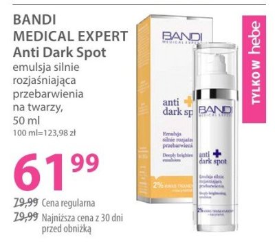 Emulsja BANDI MEDICAL EXPERT Anti Dark Spot emulsja silnie rozjaśniająca z prebiotyką na przebarwienia do twarzy promocja w Hebe