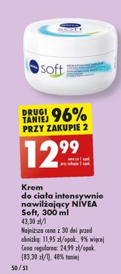 Krem do twarzy i ciała intensywnie nawilżający Nivea soft promocja