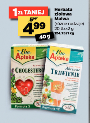 Herbatka zio艂owa aktywne trawienie Malwa fito apteka Malwa tea promocja
