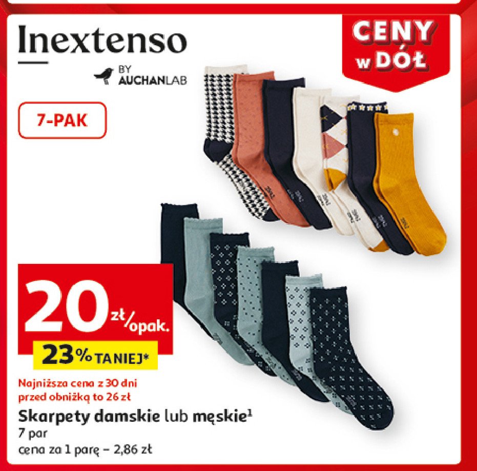 Skarpety damskie In extenso promocja w Auchan