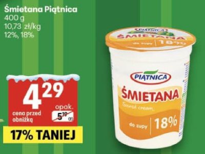 Śmietana Piątnica 400g promocja w Delikatesy Centrum