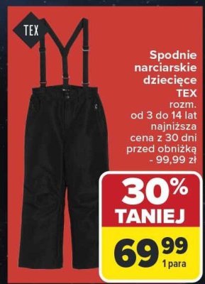 Spodnie narciarskie dziecięce promocja w Carrefour