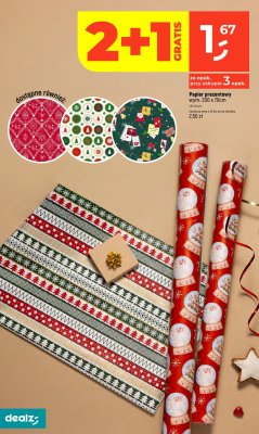 Papier prezentowy 200 x 70cm promocja w Dealz