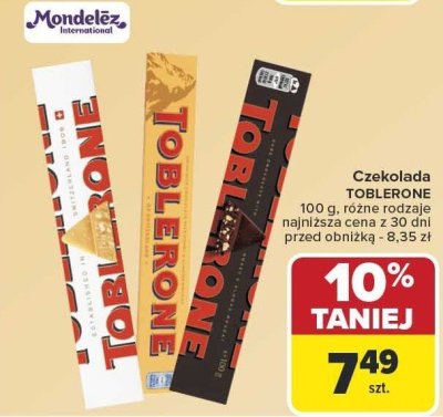 Czekolada Toblerone różne rodzaje promocja w Carrefour