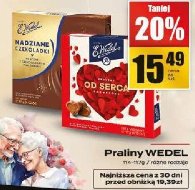 Praliny Wedel różne rodzaje promocja w Supeco