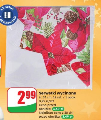 Serwetki wycinane śr. 33 cm, 12 szt. promocja w Dino