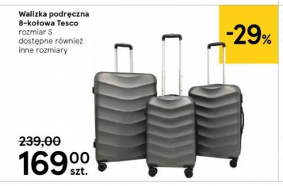 Walizka podręczna 8-kołowa roz.s Tesco mw promocja