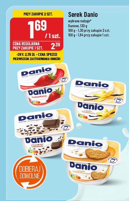 Serek truskawkowy Danone danio promocja w POLOmarket