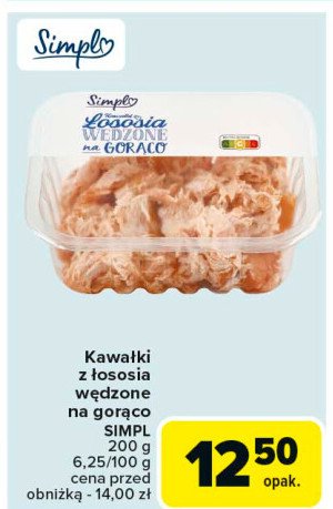 Łosoś kawałek wędzony na gorąco Simpl promocja w Carrefour Market