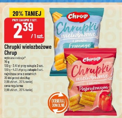 Chrupki wielozbożowe Chrup Paprykowymi promocja w POLOmarket