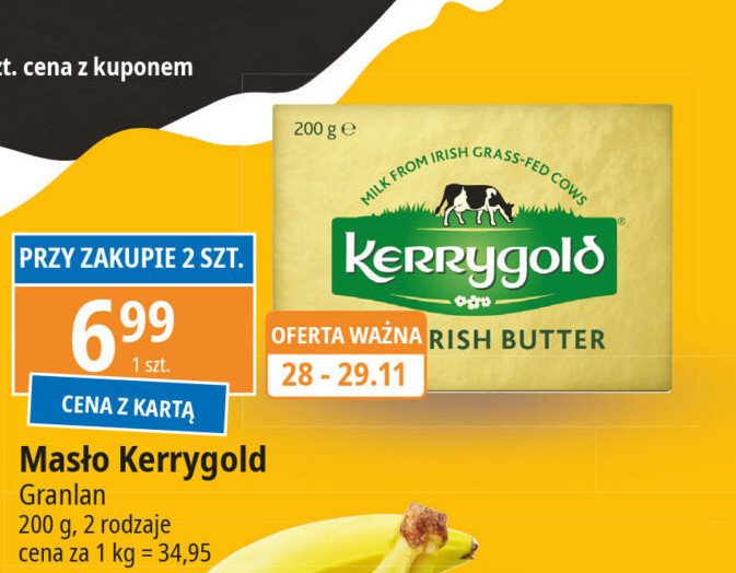 Masło zwykłe Kerrygold masło irlandzkie promocja w Leclerc