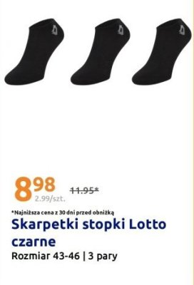 Skarpetki stopki Lotto czarne promocja w Action