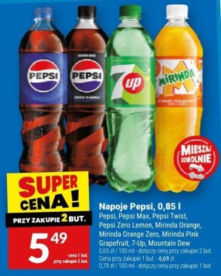 Napoje Pepsi, 0,85 l promocja w Twój Market