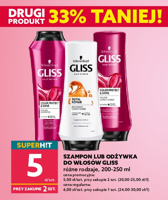 Odżywka do włosów GLISS KUR COLOR SHINE & PROTECT promocja