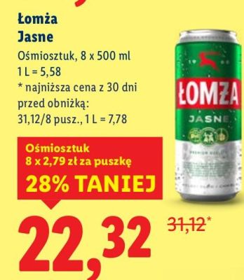 Piwo Jasne  8 x 500 ml promocja w Lidl