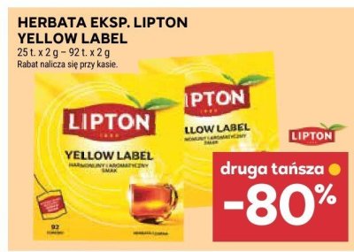 Herbata ekspresowa Lipton Yellow Label promocja w Stokrotka