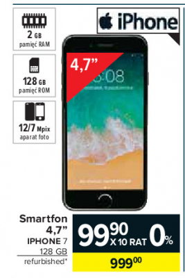 Smartfon 128 gb black Apple iphone 7 promocja