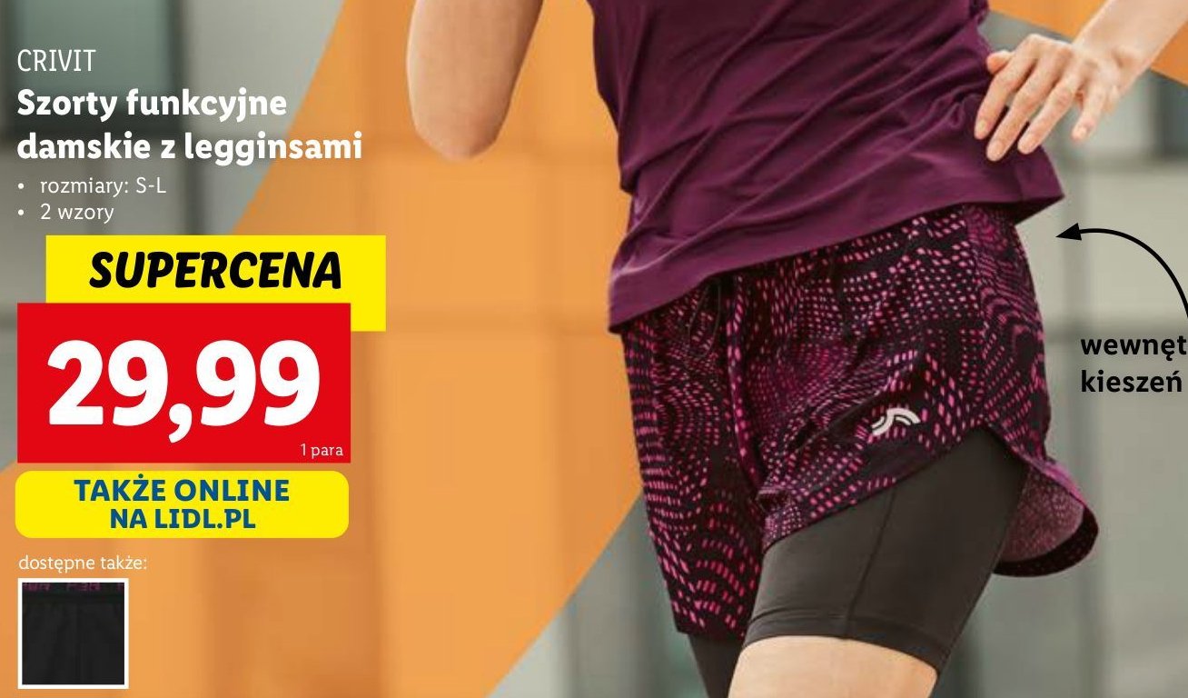 Szorty funkcyjne damskie z legginsami Crivit promocja w Lidl