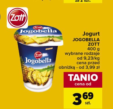 Jogurt ananas Zott jogobella promocja w Carrefour Market