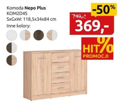 Komoda Nepo Plus KOM2D4S promocja w Black Red White