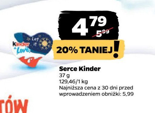 Czekoladka serce i love you Kinder promocja w Netto