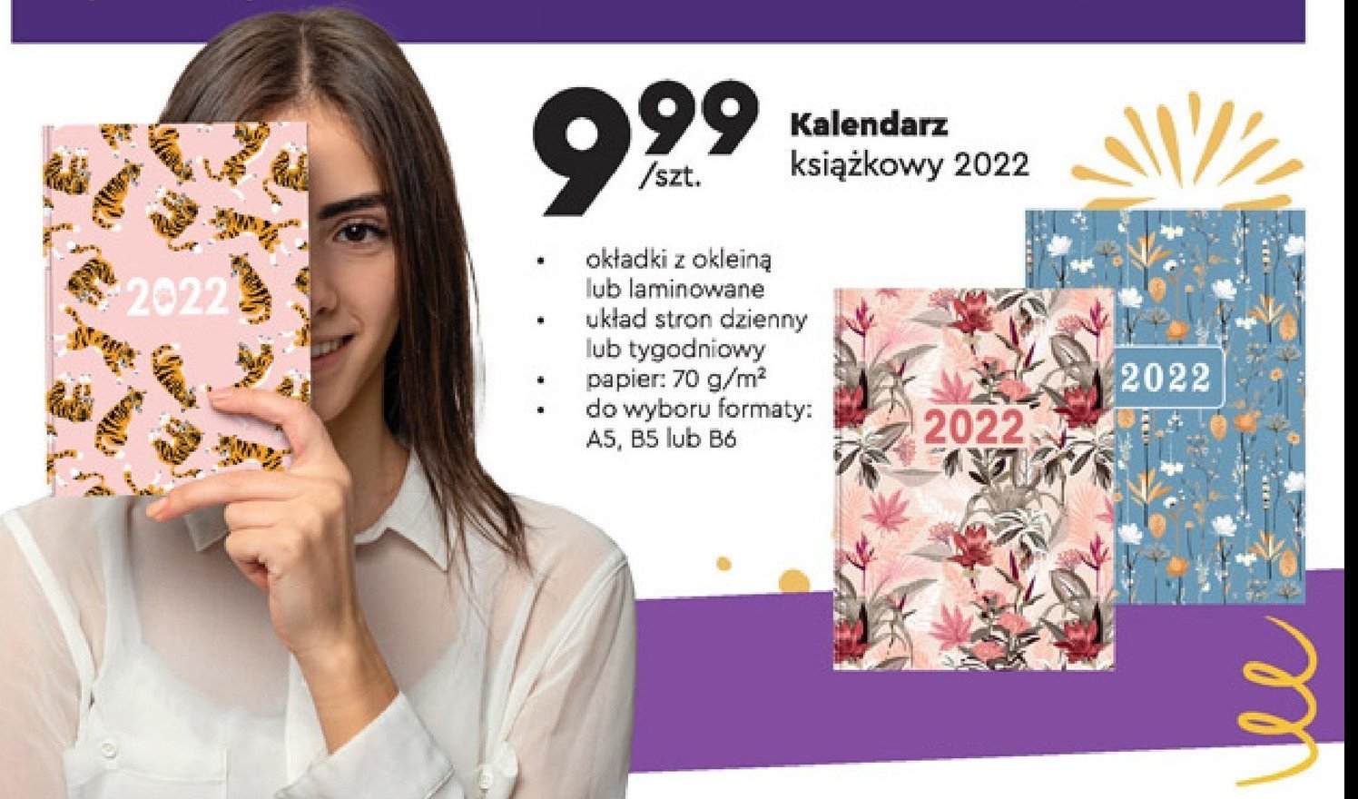 Kalendarz książkowy 2022 laminowany a5 promocja