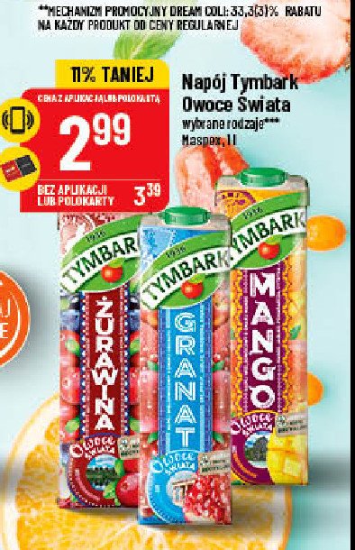 Napój żurawina Tymbark owoce świata promocja