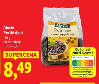 Pestki dyni Alesto promocja w Lidl