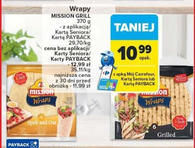 Wrapy MISSION GRILL 370 g promocja w Carrefour