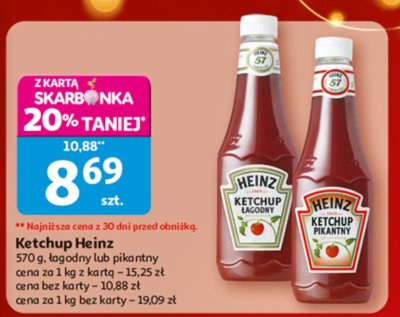 Ketchup Heinz łagodny lub pikantny promocja w Auchan