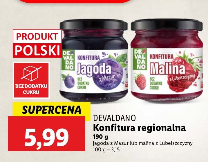 Konfitura jagoda Devaldano promocja w Lidl