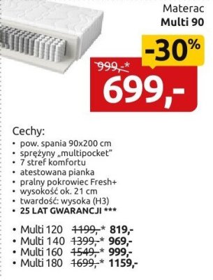 Materac Multi 90 promocja w Black Red White