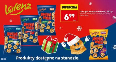 Chrupki Monster Munch, 100g, ketchup, śmietanka i cebula, ser, pizza promocja w Biedronka