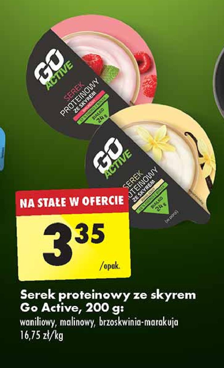 Serek proteinowy ze skyrem brzoskwinia-marakuja Go active promocja