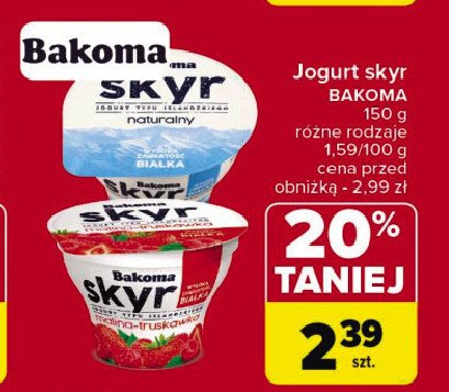 Jogurt malina- truskawka Bakoma skyr promocja