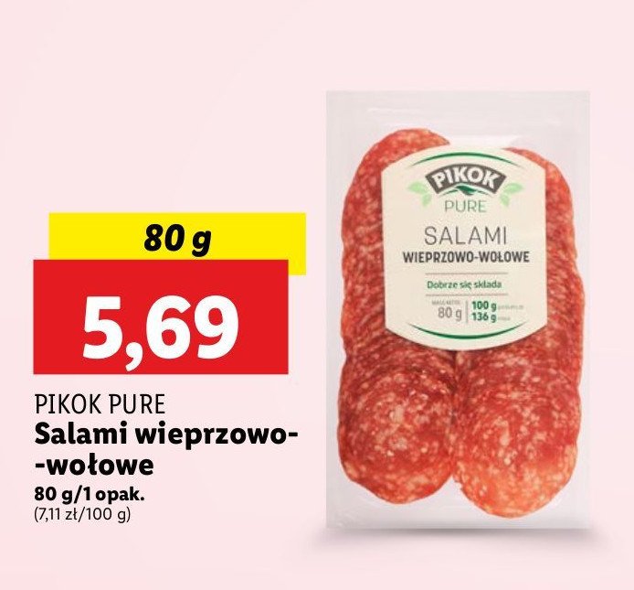 Salami wieprzowo-wołowe Pikok pure promocja