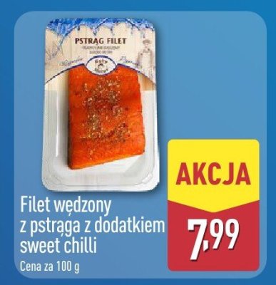 Filet wędzony z pstrąga z dodatkiem sweet chilli i chilli promocja w Aldi