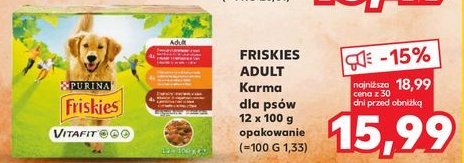 Karma dla psa w sosie wołowina kurczak i jagnięcina Friskies vitafit Purina friskies promocja
