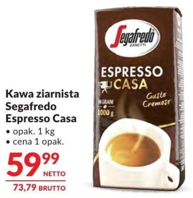 Kawa ziarnista Segafredo Espresso Casa promocja w Makro