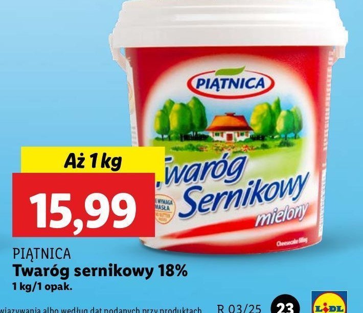 Twaróg sernikowy mielony Piątnica promocja