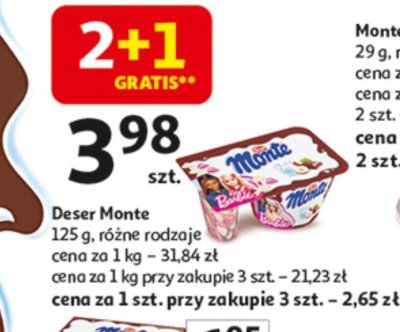 Deser Monte różne rodzaje promocja w Auchan