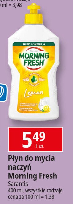 Płyn do mycia naczyń lemon Morning fresh promocja w Leclerc