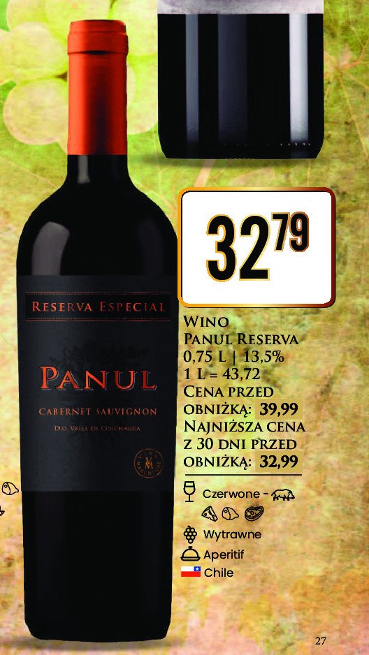 Wino Panul reserva especial cabernet sauvignon promocja w Dino