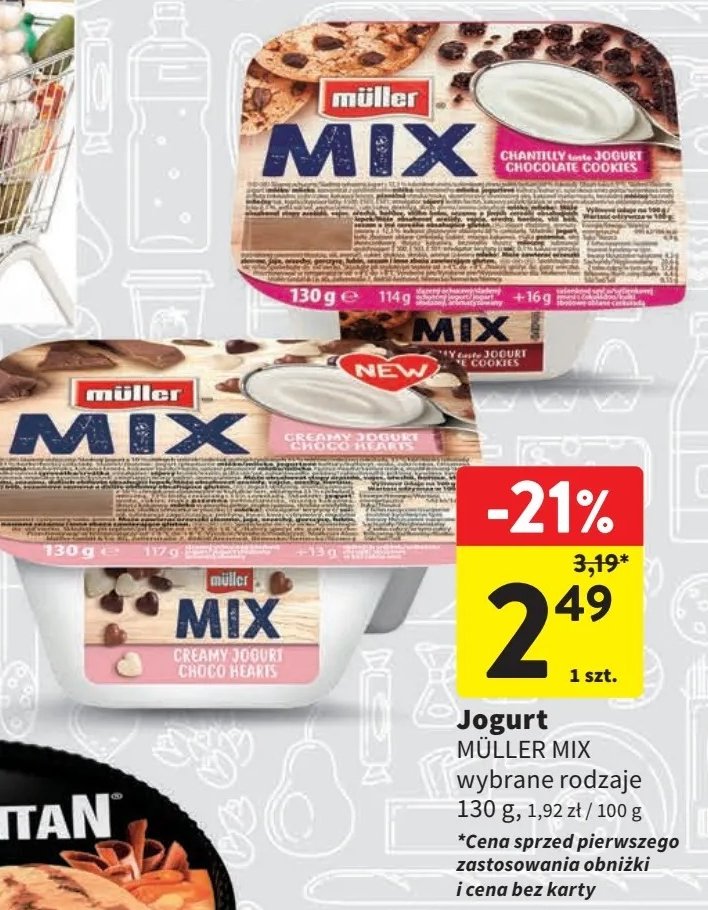 Jogurt chantilly taste & chocolate cookies Muller mix promocja