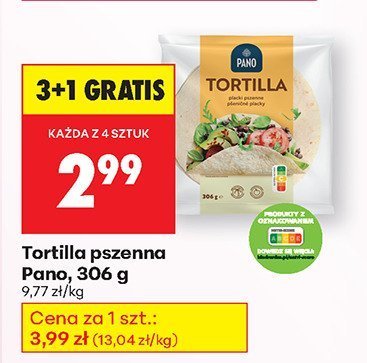 Tortilla pszenna Pano 306g promocja w Biedronka