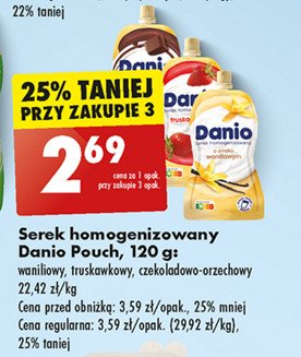 Serek truskawka saszetka Danone danio promocja