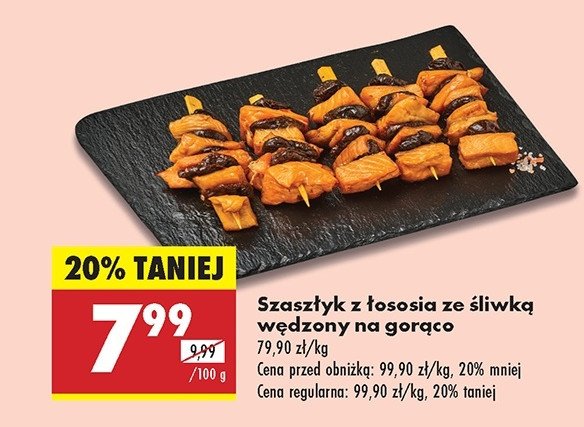 Szaszłyki z łososia ze śliwką promocja w Biedronka