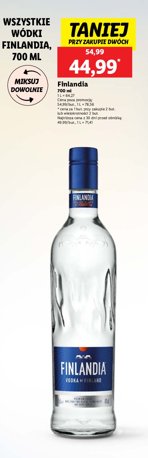 Wódka Finlandia vodka of finland promocja w Lidl