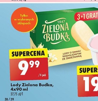 Lody waniliowe ze śmietanką Zielona budka promocja