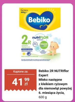 Mleko następne Bebiko 2R NUTRIflor Expert z kleikiem ryżowym dla niemowląt powyżej 6. miesiąca życia promocja w Biedronka